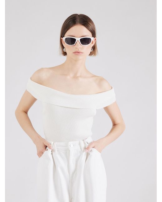 Monki White Stricktop
