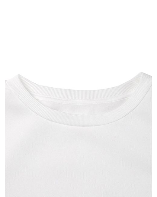 GORHEY White Pullover Loose Fit Fleece Pullover, Long Sleeve Sweatshirt With Animal Print