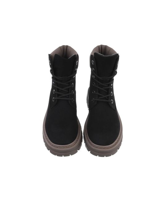 Ital-Design Black Schnürstiefelette