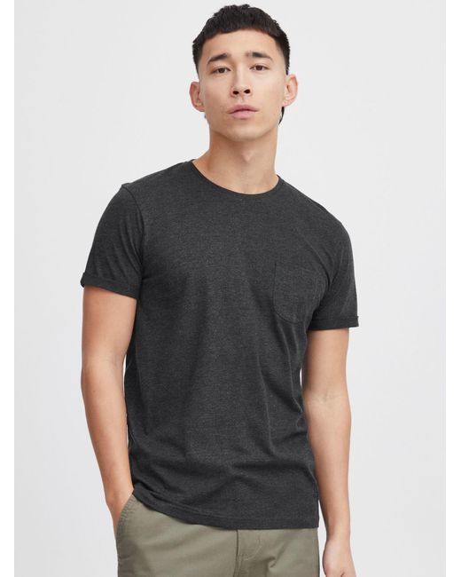 Solid T-Shirt Bob Mit Brusttasche in Black für Herren