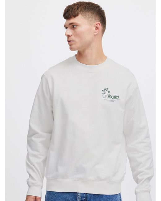 Solid Sweatshirt Imran in White für Herren