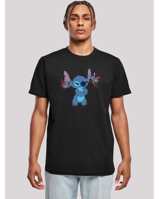 F4NT4STIC T-shirt 'lilo & stitch' in Black für Herren