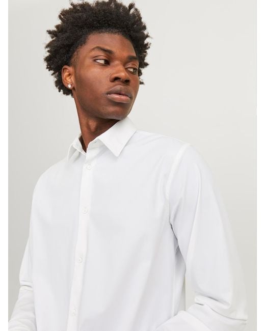 Jack & Jones Langarmhemd JPRBLAACTIVE STRETCH SLIM SHIRT L/S in White für Herren