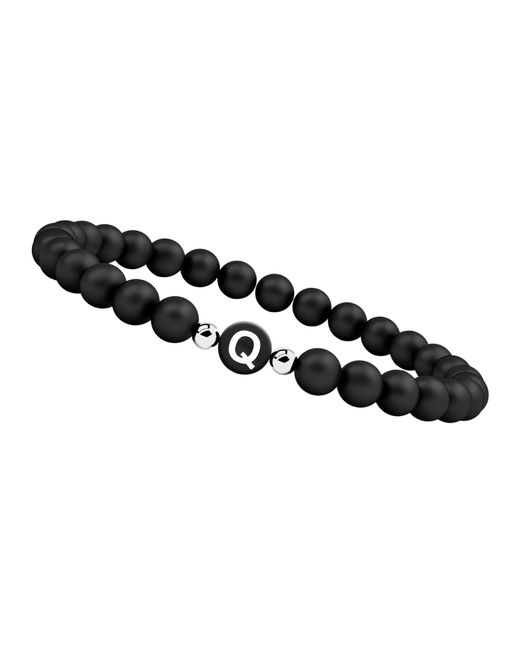 GOOD.designs Perlenarmband Mit Buchstabe Q in Black für Herren