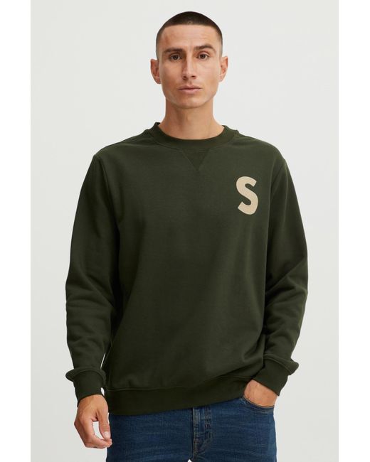 Solid Sweatshirt in Green für Herren