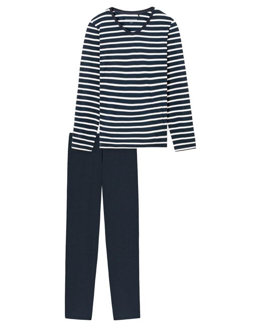 Schiesser Blue Pyjama Casual Essentials