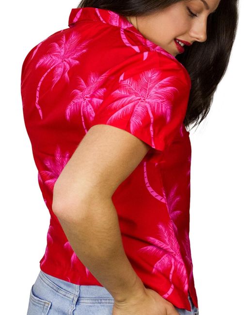 King Kameha Red Bluse Palmshadow