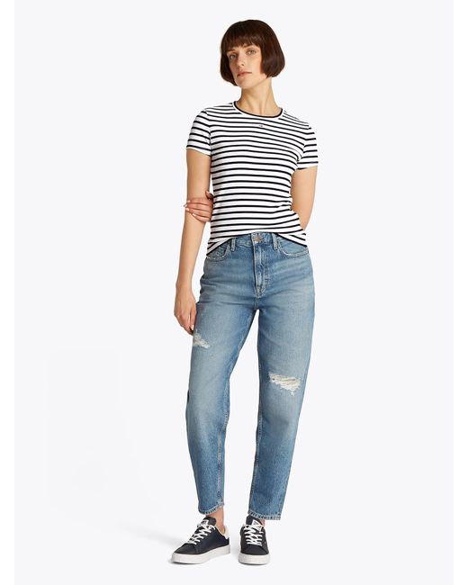 Tommy Hilfiger Blue T-Shirt Slim Essential Rib Große Größen