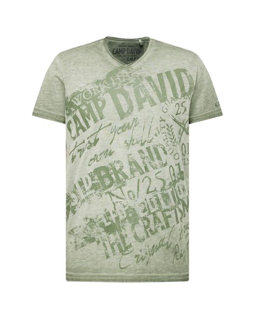 Camp David T-shirt in Green für Herren