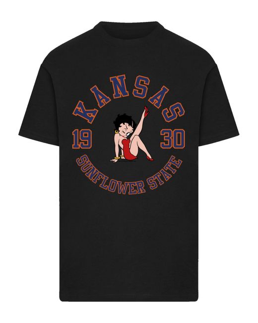 F4NT4STIC T-Shirt Betty Boop Kansas Sunflower State in Black für Herren