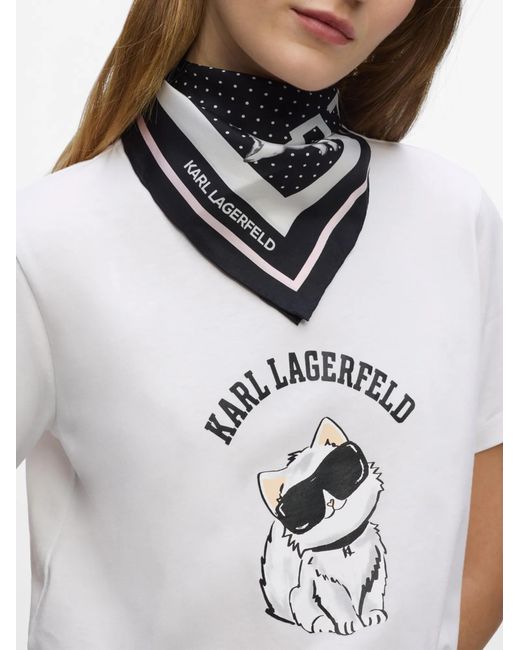 Karl Lagerfeld White T-Shirt Ikon Choupette