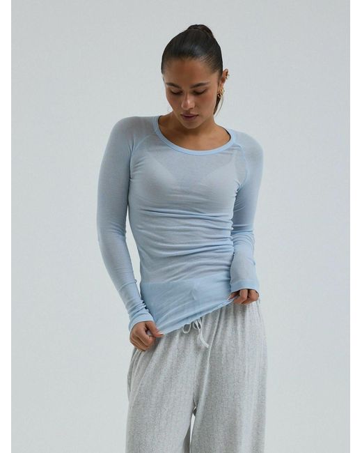 Seamless Basic Blue Top Cotton