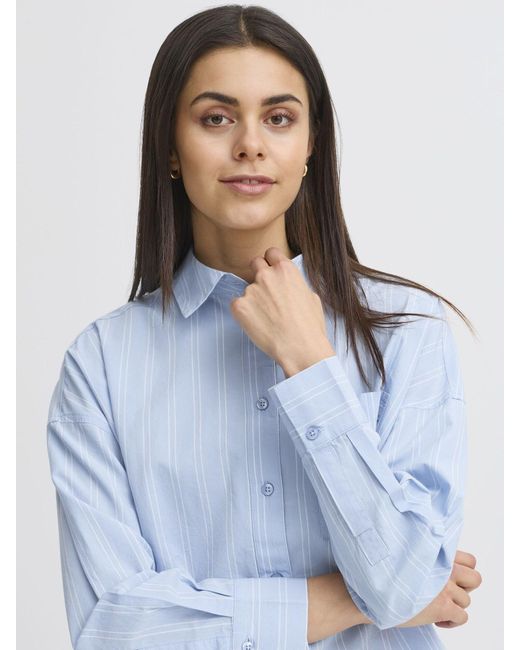 Fransa Blue Hemdbluse Frfibe