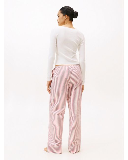 Tommy Hilfiger Pink Essential Pointelle-Pyjama Aus Popeline