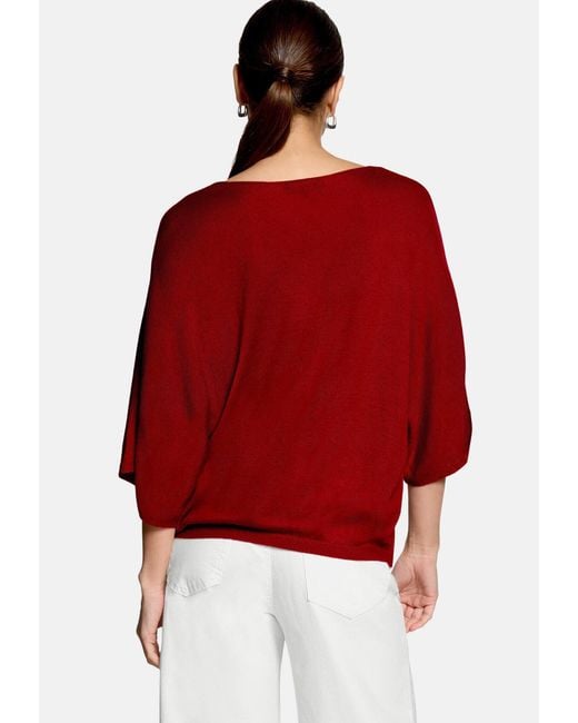 Zero Red Feinstrickpullover Kurzarm