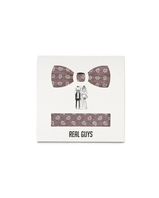 REAL GUYS Set Fliege Mit Einstecktuch in Red für Herren