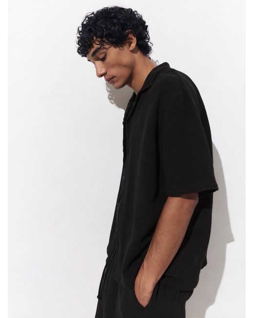 Pull&Bear Hemd in Black für Herren