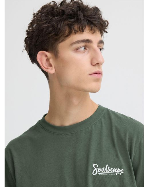 Solid Rundhalsshirt Sdtyrese Mit Backprint in Green für Herren