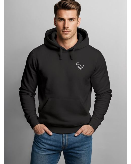 Neverless Sweatshirt Polygon T-Rex in Black für Herren