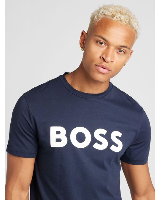 Boss T-shirt 'thinking 1' in Blue für Herren