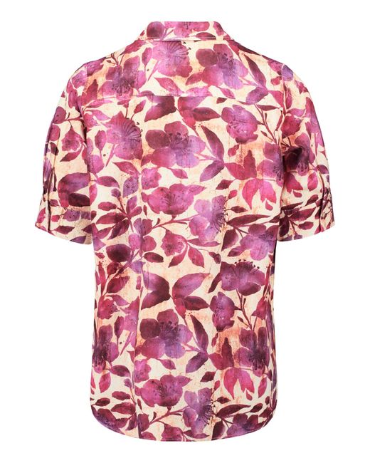 Cartoon Pink Leinenbluse Mit Kragen