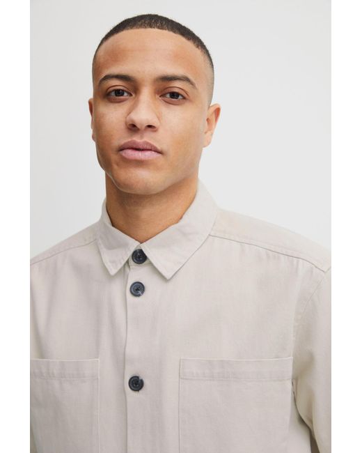 Solid Langarmhemd in Natural für Herren