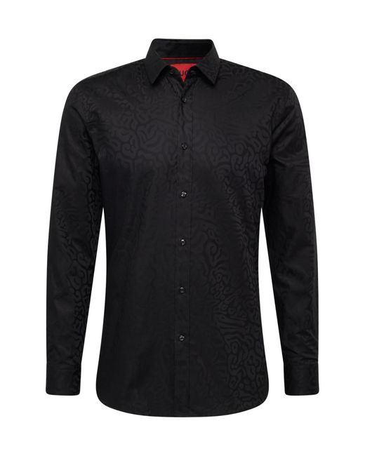 HUGO Hemd 'elisha02' in Black für Herren
