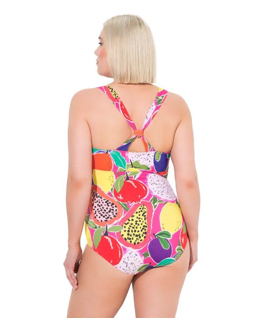 Ulla Popken Pink Badeanzug