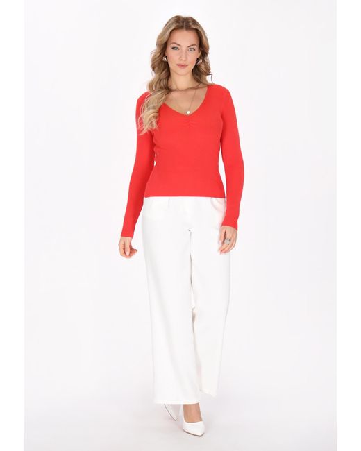 faina Red Pullover Comfortable