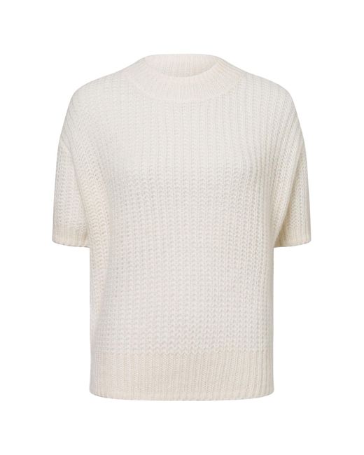 Marie Lund White Strickpullover Aus Wolle