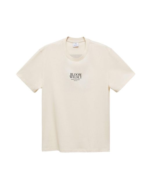 Mango T-shirt 'bloom' in White für Herren