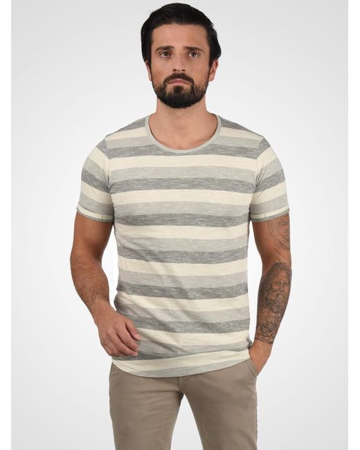 Solid Rundhalsshirt 'thicco' in Gray für Herren