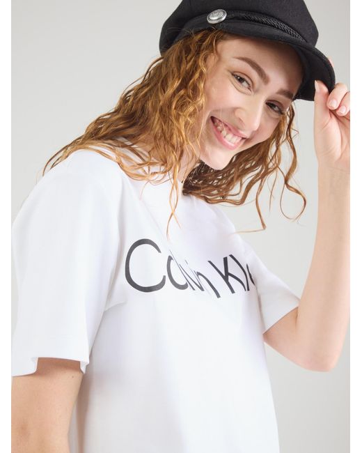 Calvin Klein White Shirt Boxy Cropped Logo