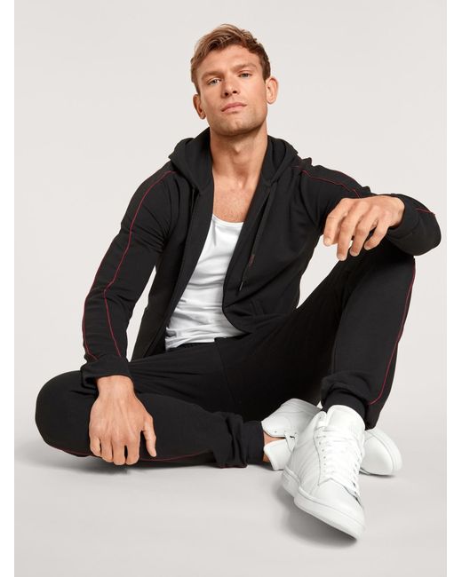 Calida Pyjamahose Remix Basic Lounge in Black für Herren