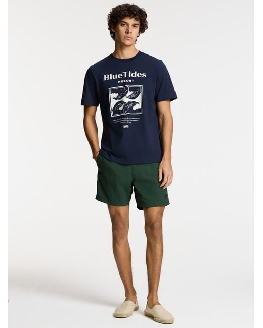 Shiwi T-Shirt Liam Tides in Blue für Herren