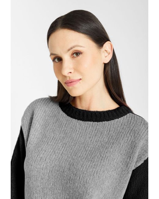 Frieda & Freddies Gray Strickpolopullover