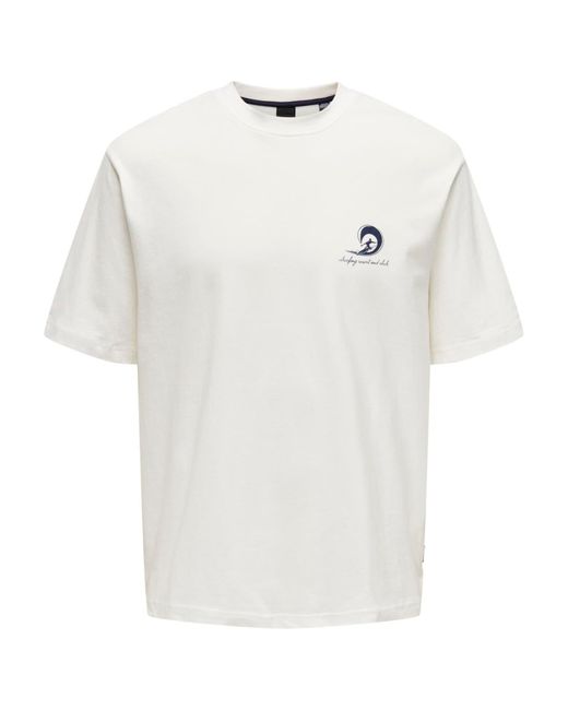 Only & Sons T-shirt 'milo' in White für Herren