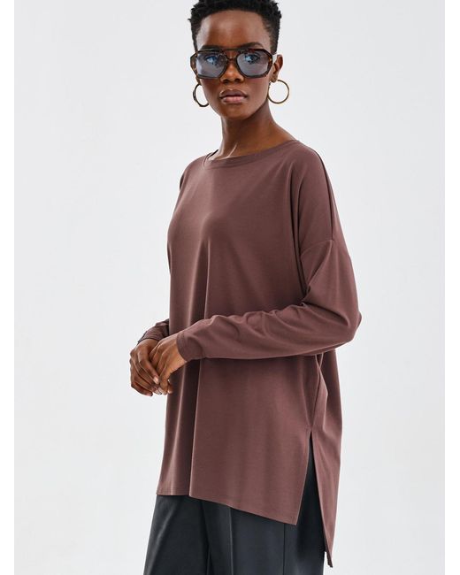 Blue Shadow Brown Bluse