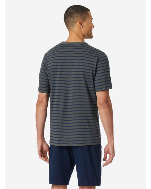 Schiesser Pyjama Casual Essentials in Blue für Herren