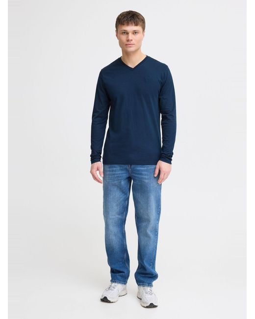 Solid V-Shirt Sdodifan in Blue für Herren