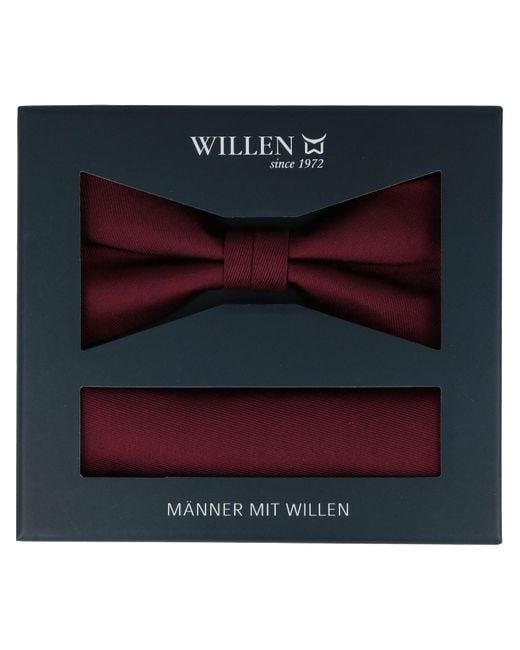 Willen Fliege Set: Uni in Red für Herren