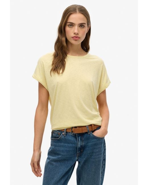 Superdry Yellow Locker geschnittenes Studios T-Shirt Französisches Vanillegelb 38