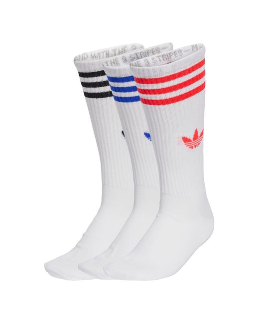 Adidas Originals Blue 3-Streifen High Crew Socken, 3 Paar