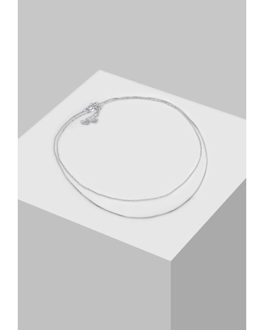 Elli Jewelry Metallic Halskette Layer Basic Kette, Choker