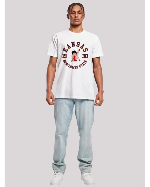 F4NT4STIC T-Shirt Betty Boop Kansas Sunflower State in Gray für Herren