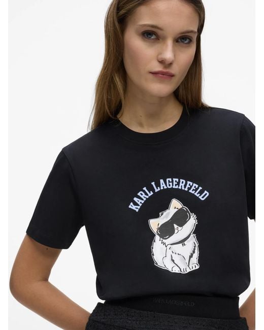 Karl Lagerfeld Black T-Shirt Ikon Choupette