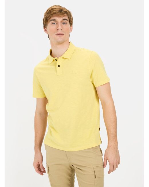 Camel Active Kurzarm Poloshirt Aus Organic Cotton in Yellow für Herren