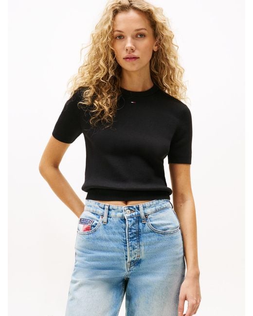 Tommy Hilfiger Black Pullover 'Essential'