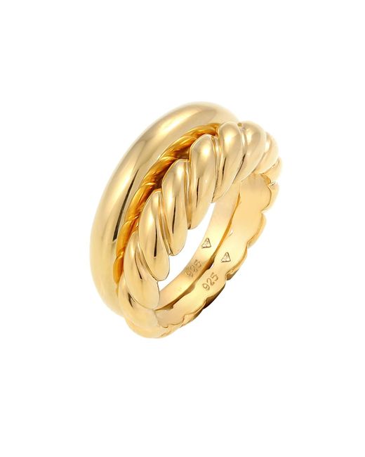 Elli Premium Metallic Ring-Set Twisted