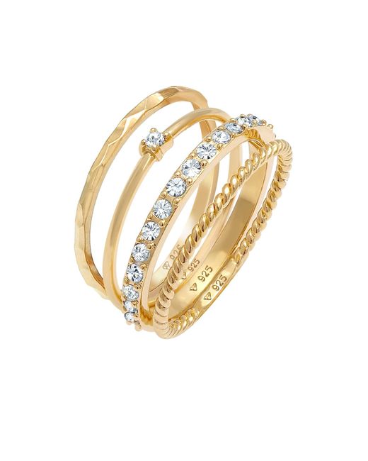 Elli Jewelry Metallic Ring Set Kristall